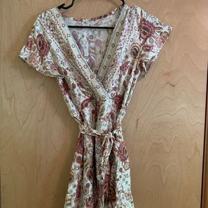 Boho white floral dress